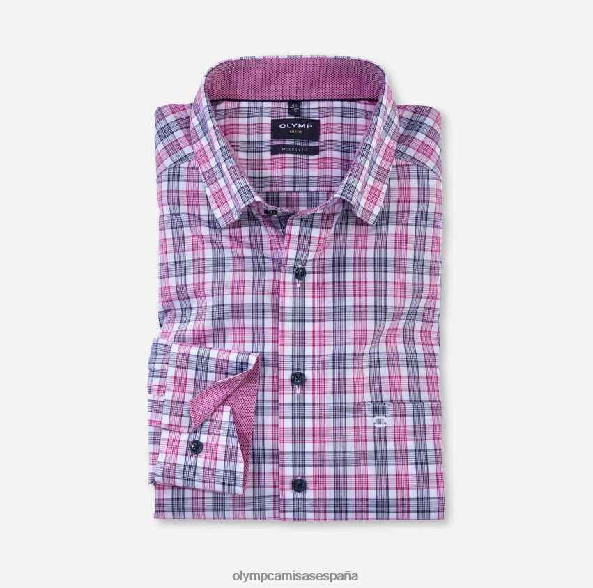 ropa OLYMP Camisa business luxor modern fit, con botones, fucsia 8N2F1026