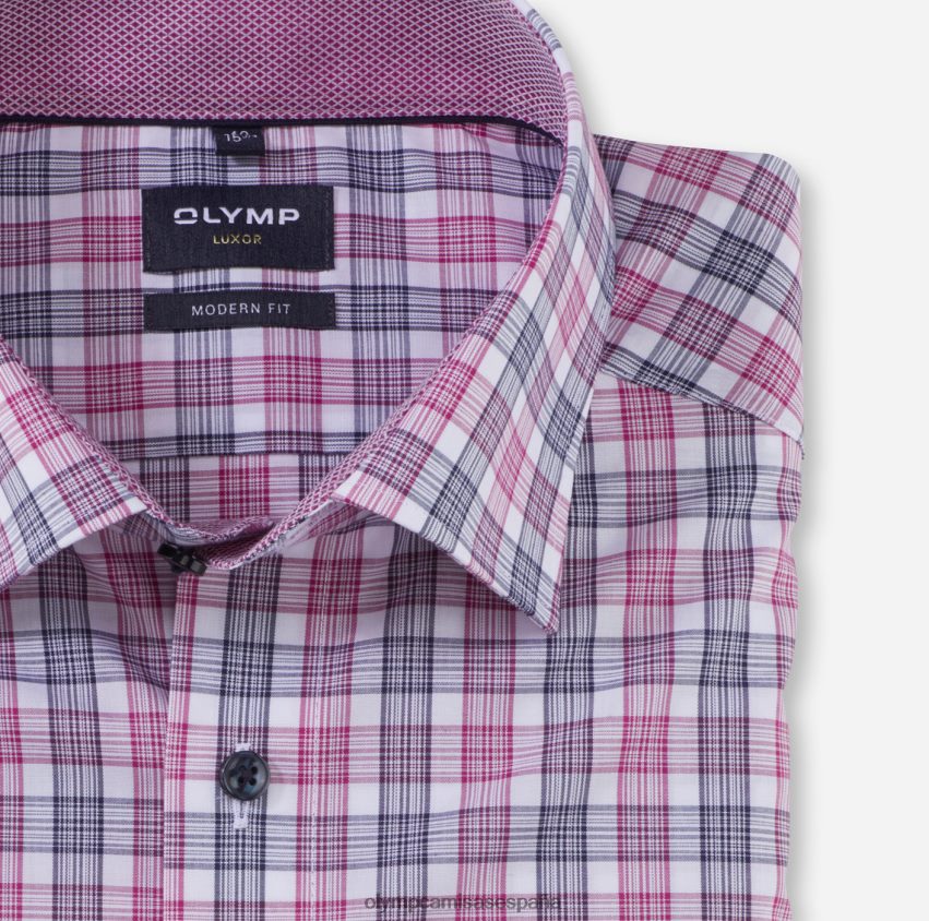 ropa OLYMP Camisa business luxor modern fit, con botones, fucsia 8N2F1156