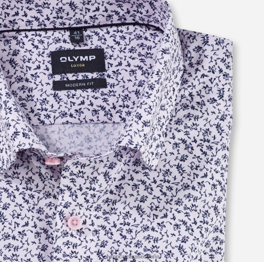 ropa OLYMP Camisa business luxor modern fit, con botones, rosa 8N2F1301