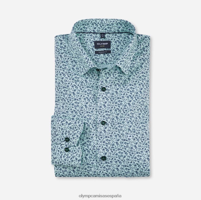 ropa OLYMP Camisa business luxor modern fit, con botones, verde claro 8N2F1233