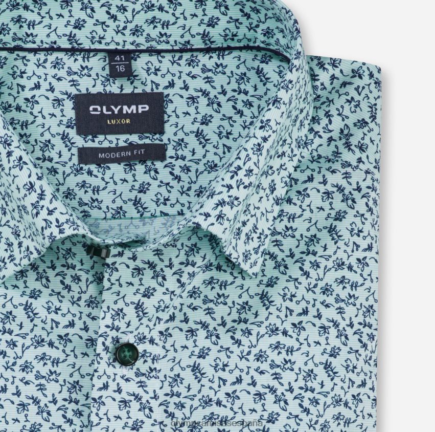 ropa OLYMP Camisa business luxor modern fit, con botones, verde claro 8N2F1233