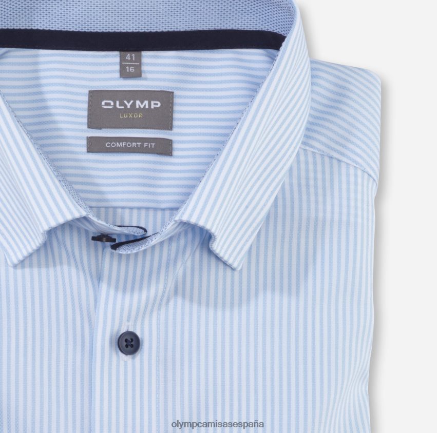 ropa OLYMP Camisa de vestir Luxor Comfort Fit, con botones debajo, azul 8N2F1477