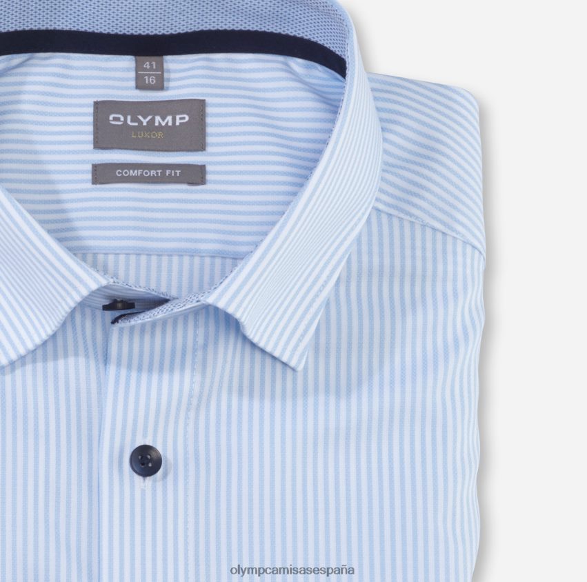 ropa OLYMP Camisa de vestir Luxor Comfort Fit, con botones debajo, azul 8N2F1494