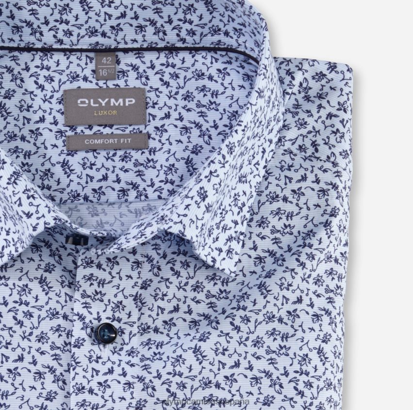 ropa OLYMP Camisa de vestir Luxor Comfort Fit, con botones debajo, azul 8N2F1590