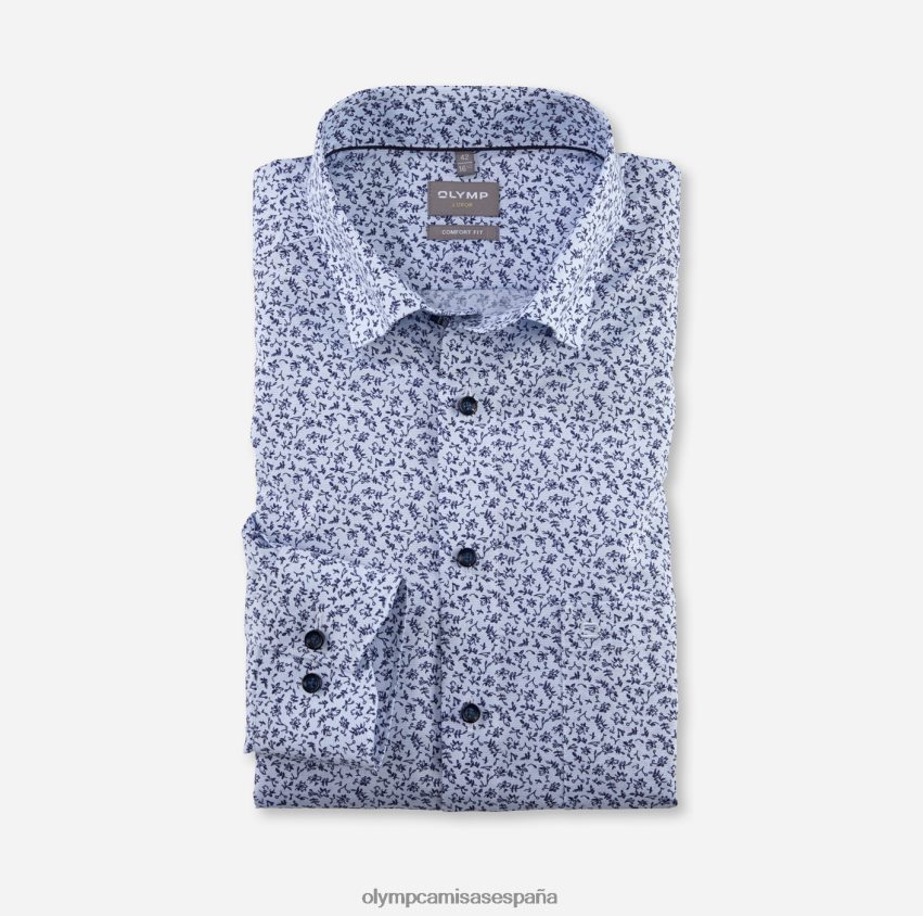 ropa OLYMP Camisa de vestir Luxor Comfort Fit, con botones debajo, azul 8N2F1595