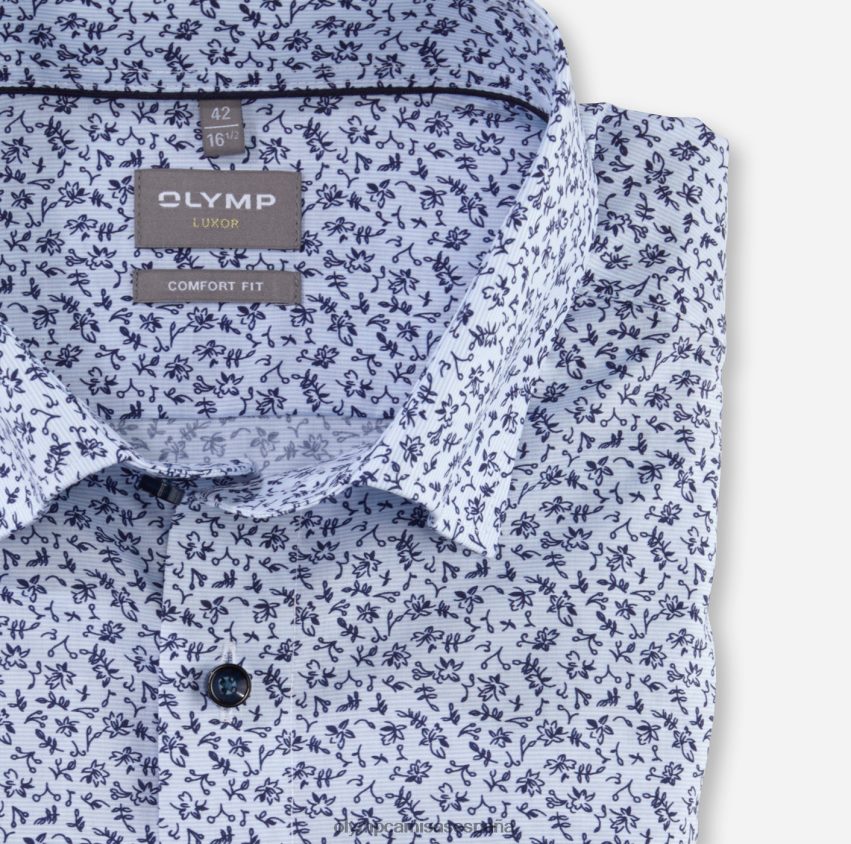 ropa OLYMP Camisa de vestir Luxor Comfort Fit, con botones debajo, azul 8N2F1595