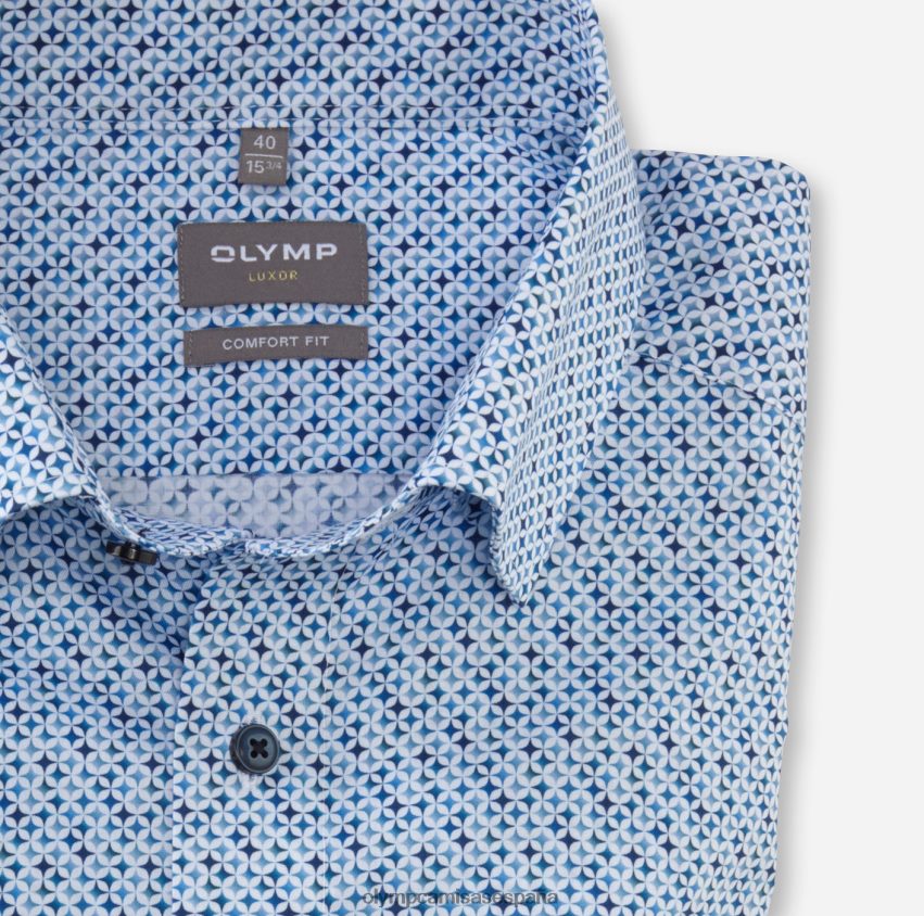 ropa OLYMP Camisa de vestir Luxor Comfort Fit, con botones debajo, azul 8N2F1666