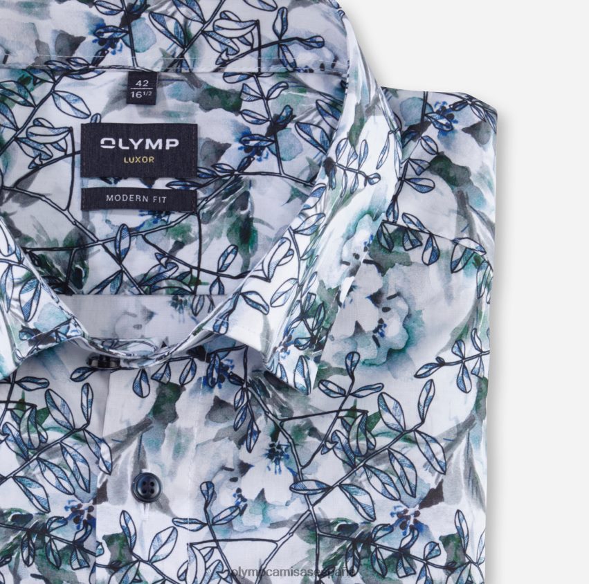 ropa OLYMP Camisa de vestir Luxor Modern Fit, con botones, color aguamarina 8N2F1082