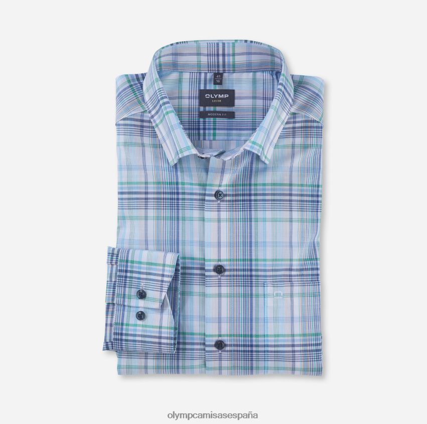 ropa OLYMP Camisa de vestir Luxor Modern Fit, con botones, color aguamarina 8N2F1153