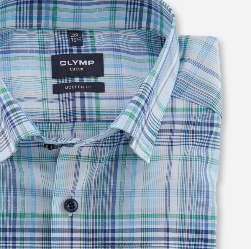 ropa OLYMP Camisa de vestir Luxor Modern Fit, con botones, color aguamarina 8N2F1251