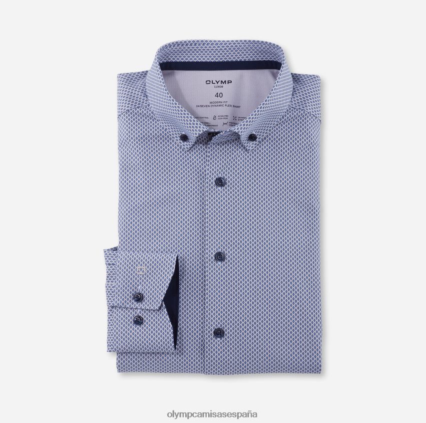 ropa OLYMP Luxor 24/7 Modern Fit, camisa business, con botones, color topo 8N2F1061