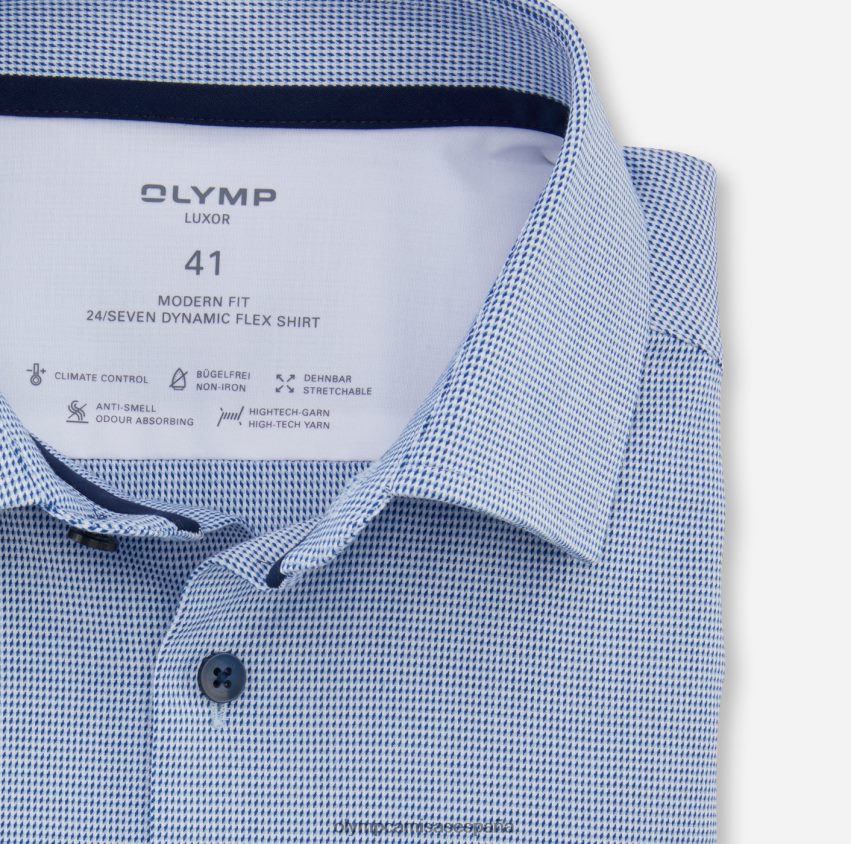 ropa OLYMP Luxor 24/7 corte moderno, camisa de negocios, global kent, royal 8N2F940