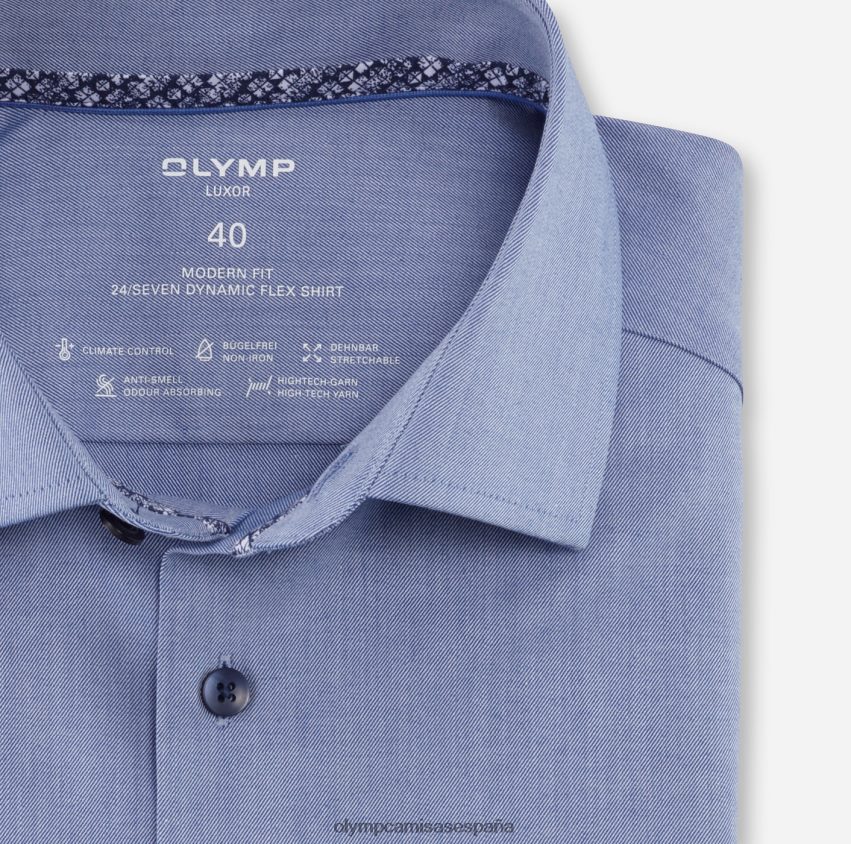 ropa OLYMP Luxor 24/7 corte moderno, camisa de negocios, global kent, royal 8N2F943