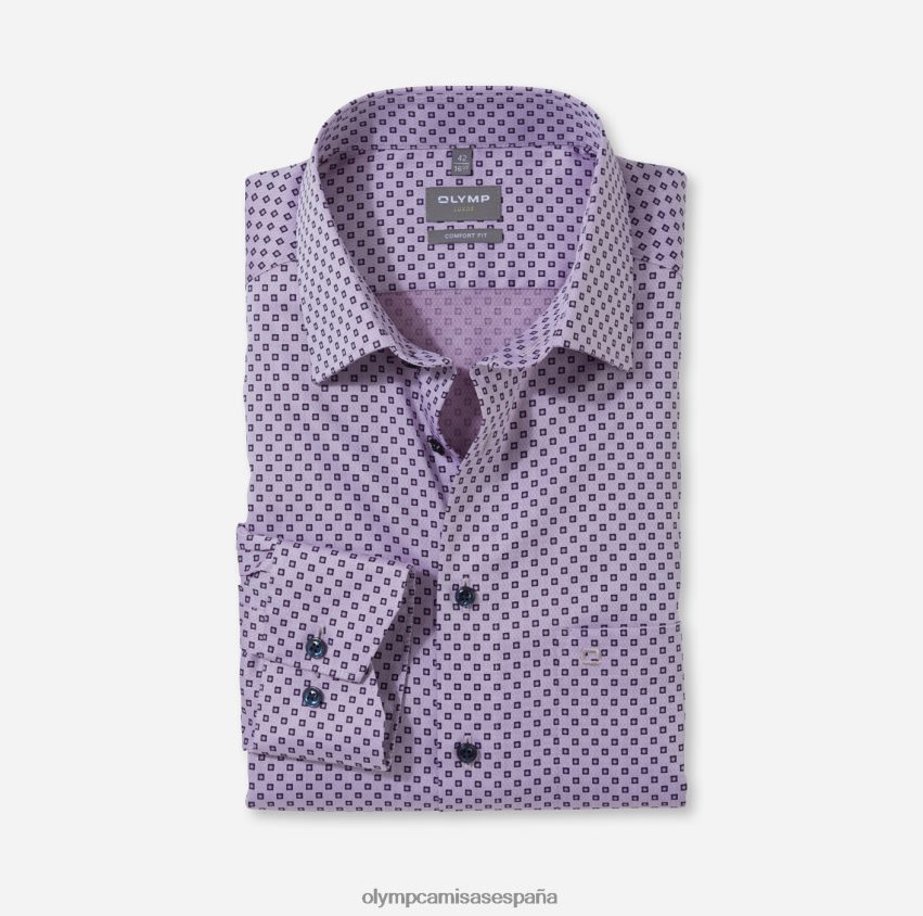 ropa OLYMP Luxor Comfort Fit, camisa business, New Kent, malva 8N2F1673