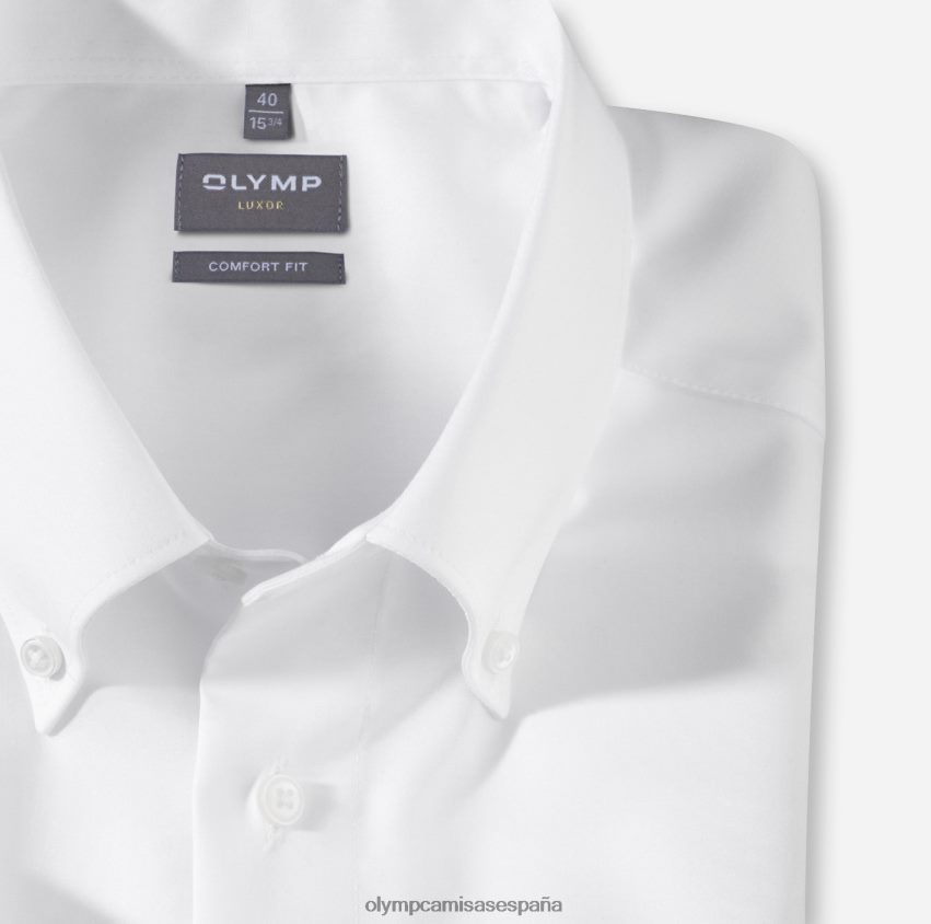 ropa OLYMP Luxor Comfort Fit, camisa business, con botones, blanco 8N2F1674