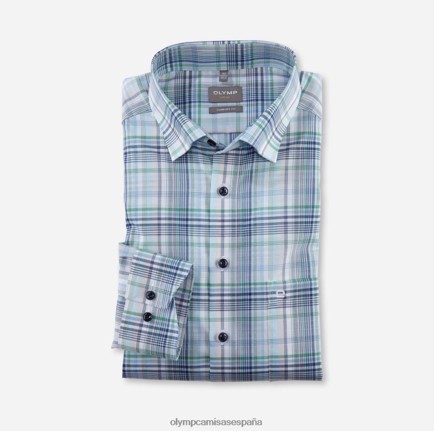ropa OLYMP Luxor Comfort Fit, camisa business con botones, color aguamarina 8N2F1567