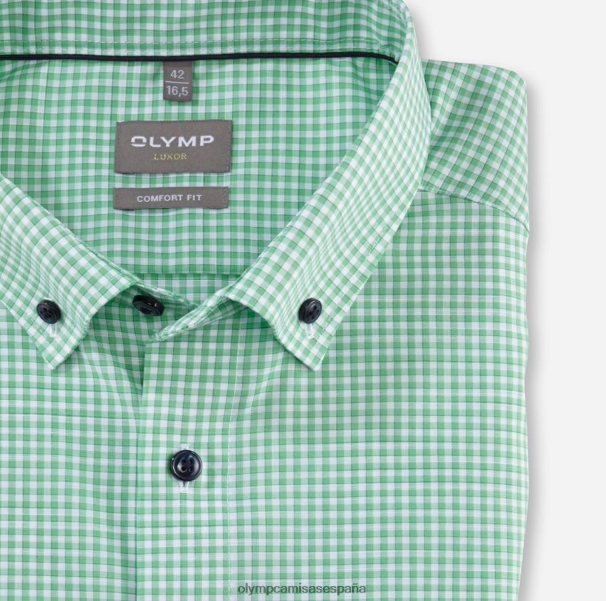 ropa OLYMP Luxor Comfort Fit, camisa business, con botones, verde claro 8N2F1601
