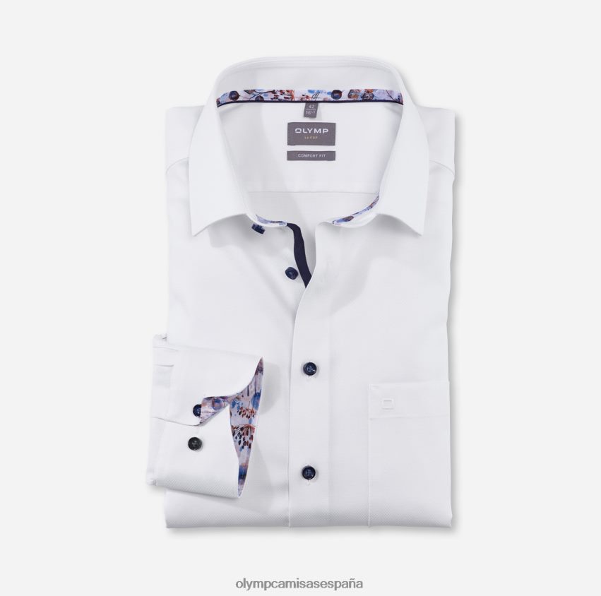 ropa OLYMP Luxor Comfort Fit, camisa business, manga larga extralarga, New Kent, blanco 8N2F1701