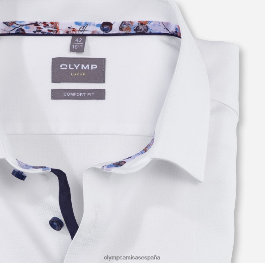 ropa OLYMP Luxor Comfort Fit, camisa business, manga larga extralarga, New Kent, blanco 8N2F1701