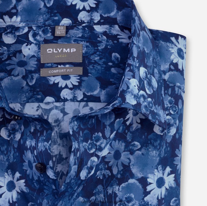 ropa OLYMP Luxor Comfort Fit, camisa business, manga larga extralarga, New Kent, marino 8N2F1696