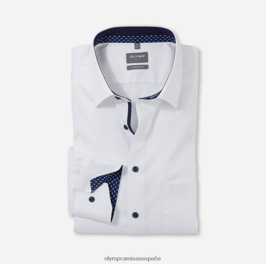 ropa OLYMP Luxor Comfort Fit, camisa de negocios, New Kent, blanco 8N2F1600