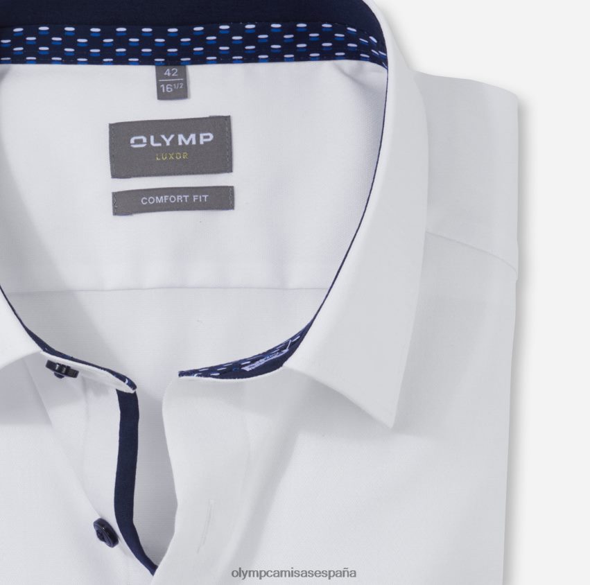 ropa OLYMP Luxor Comfort Fit, camisa de negocios, New Kent, blanco 8N2F1600