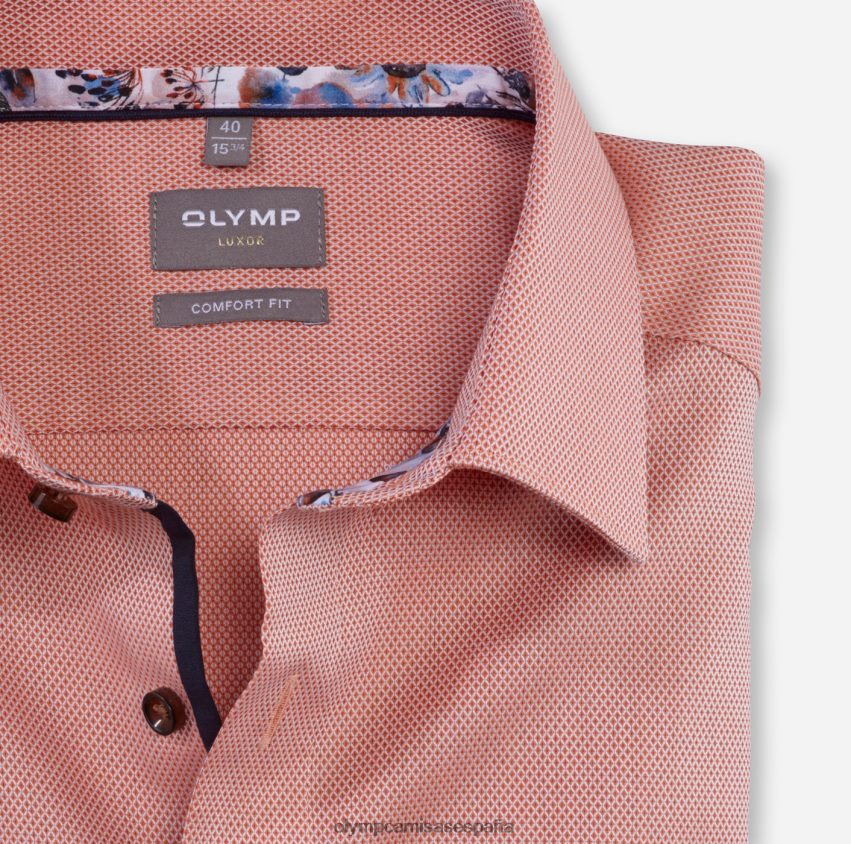 ropa OLYMP Luxor Comfort Fit, camisa de negocios, New Kent, naranja 8N2F1488