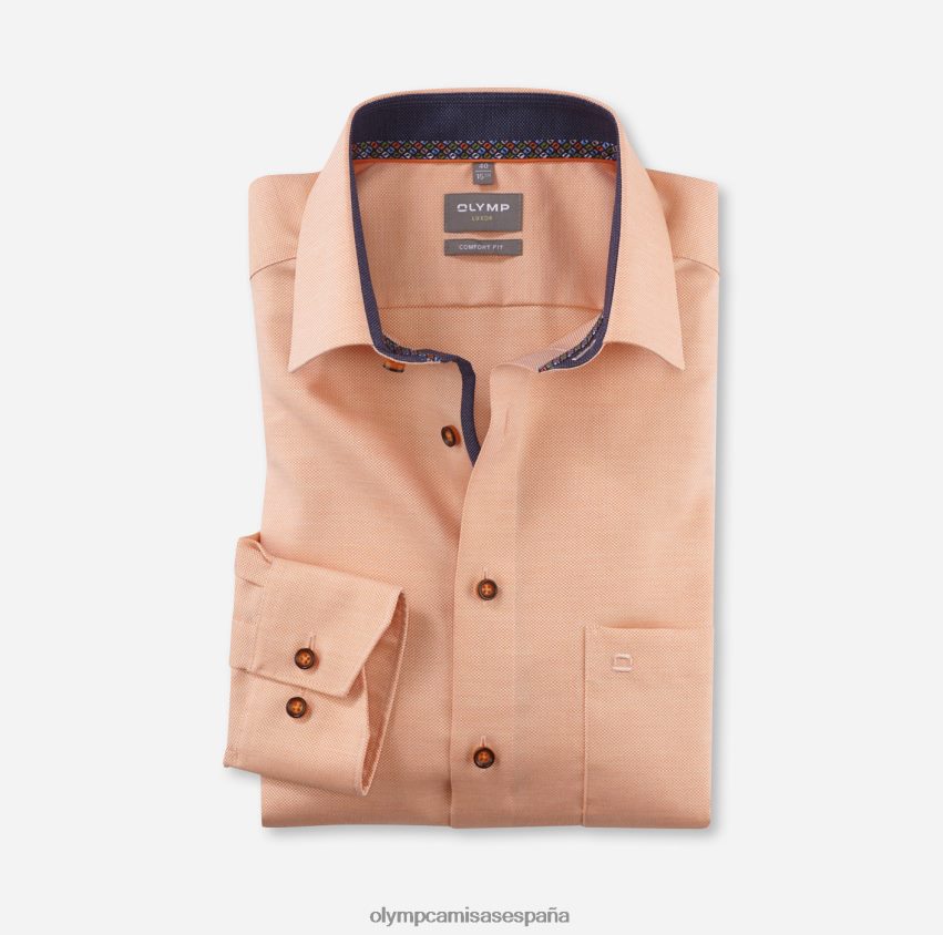 ropa OLYMP Luxor Comfort Fit, camisa de negocios, New Kent, naranja 8N2F1550