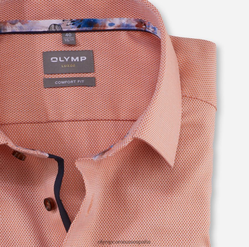 ropa OLYMP Luxor Comfort Fit, camisa de negocios, New Kent, naranja 8N2F1589