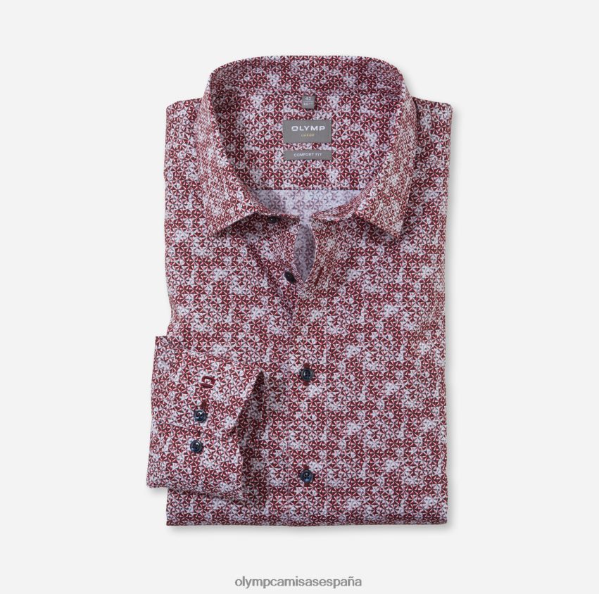 ropa OLYMP Luxor Comfort Fit, camisa de negocios, New Kent, rojo 8N2F1527