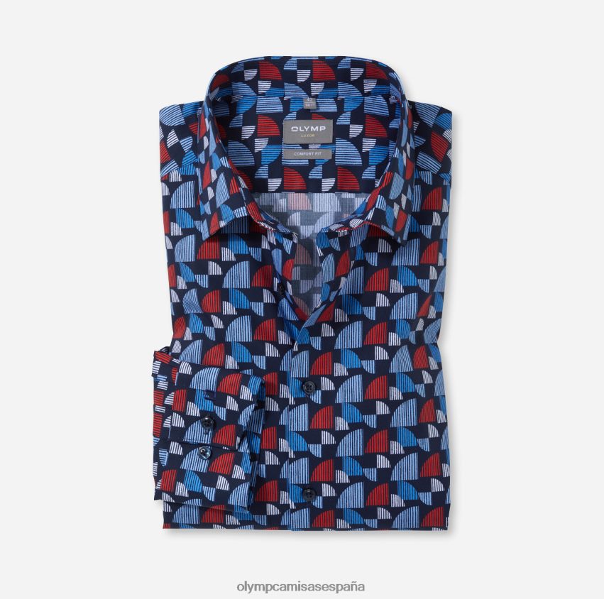 ropa OLYMP Luxor Comfort Fit, camisa de negocios, New Kent, rojo 8N2F1528