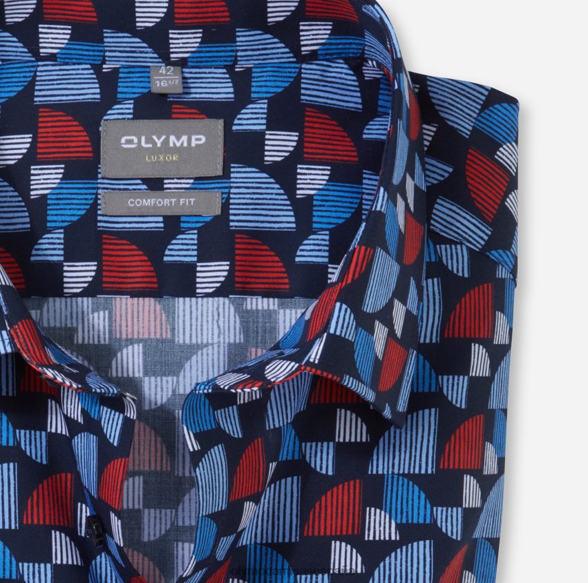 ropa OLYMP Luxor Comfort Fit, camisa de negocios, New Kent, rojo 8N2F1528
