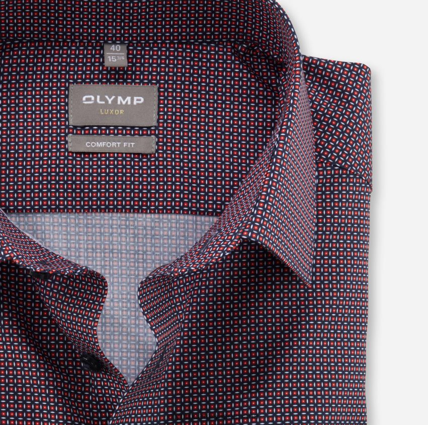 ropa OLYMP Luxor Comfort Fit, camisa de negocios, New Kent, rojo 8N2F1569