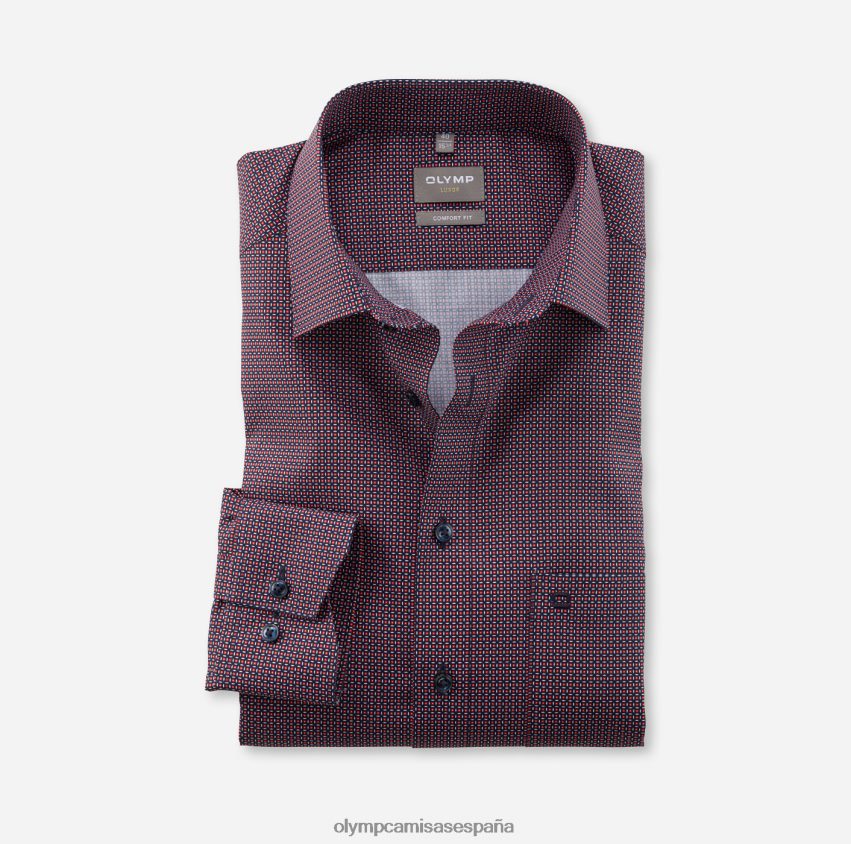 ropa OLYMP Luxor Comfort Fit, camisa de negocios, New Kent, rojo 8N2F1575
