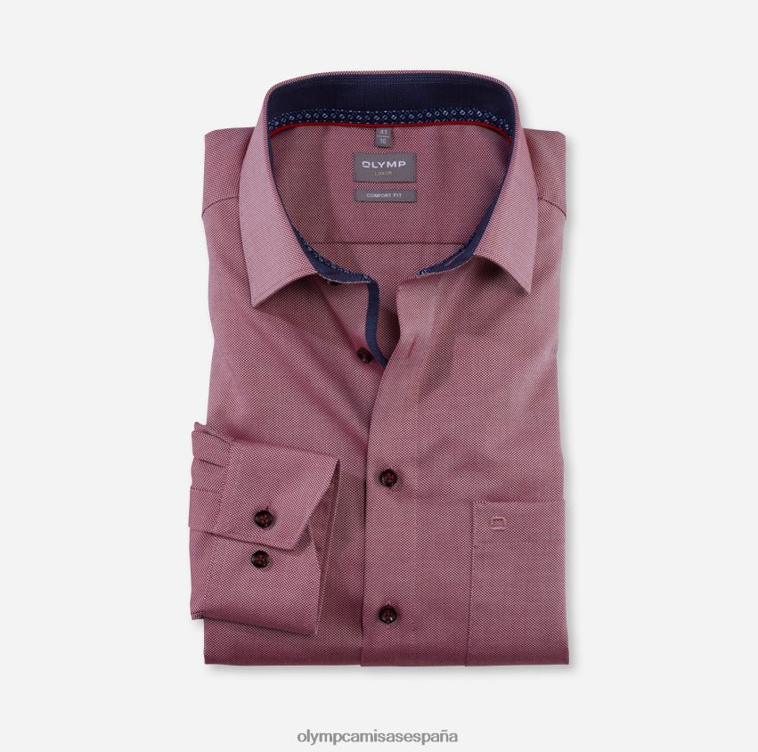 ropa OLYMP Luxor Comfort Fit, camisa de negocios, New Kent, rojo 8N2F1650