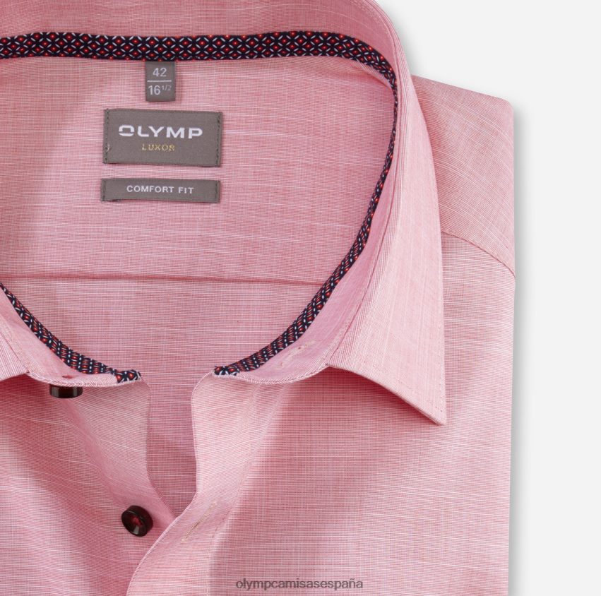 ropa OLYMP Luxor Comfort Fit, camisa de negocios, New Kent, rojo 8N2F1659