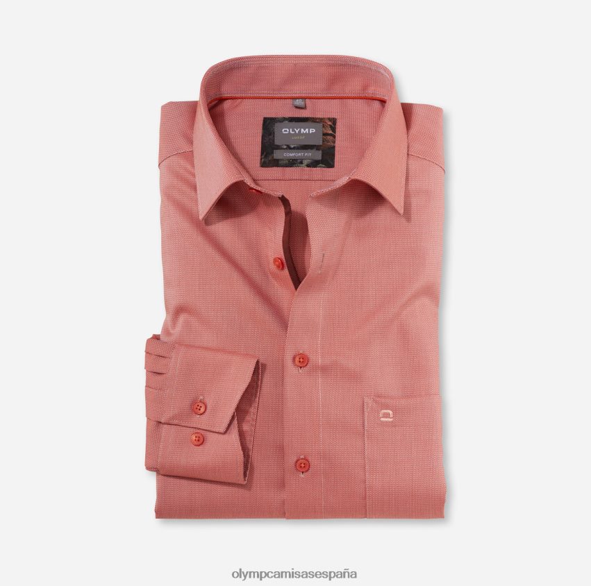ropa OLYMP Luxor Comfort Fit, camisa de negocios, New Kent, rojo naranja 8N2F1668