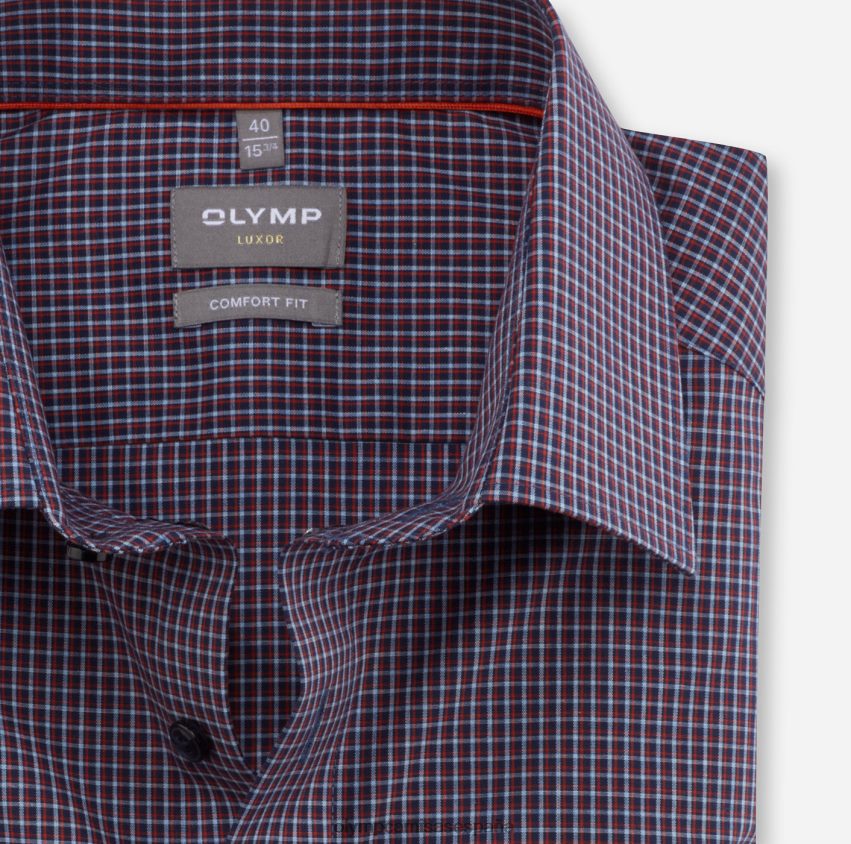 ropa OLYMP Luxor Comfort Fit, camisa de negocios, New Kent, rojo naranja 8N2F1672