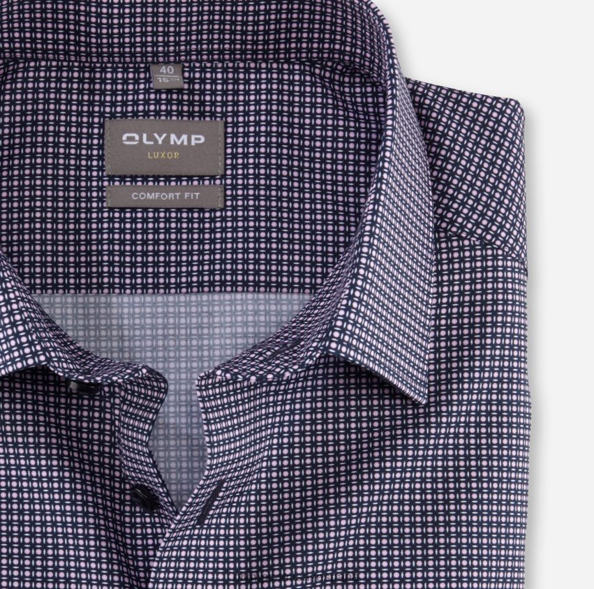 ropa OLYMP Luxor Comfort Fit, camisa de negocios, New Kent, rosa 8N2F1531