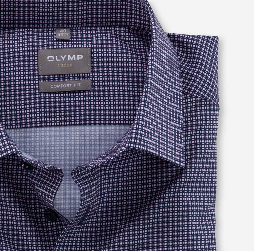 ropa OLYMP Luxor Comfort Fit, camisa de negocios, New Kent, rosa 8N2F1565