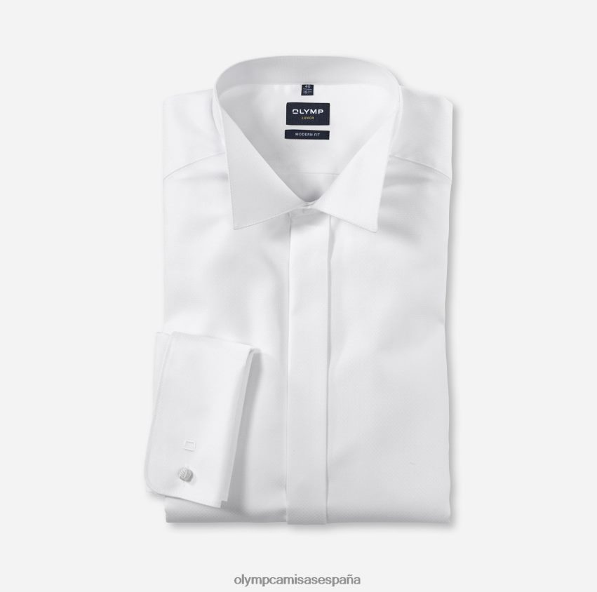 ropa OLYMP Luxor Modern Fit, camisa business, ala, blanco 8N2F1028