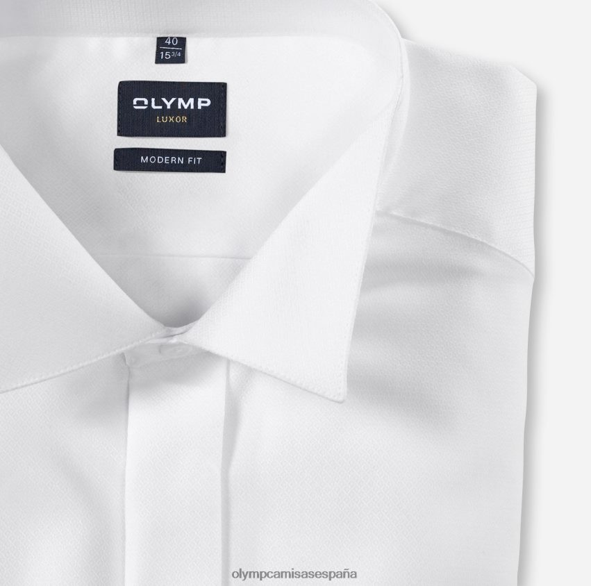ropa OLYMP Luxor Modern Fit, camisa business, ala, blanco 8N2F1028