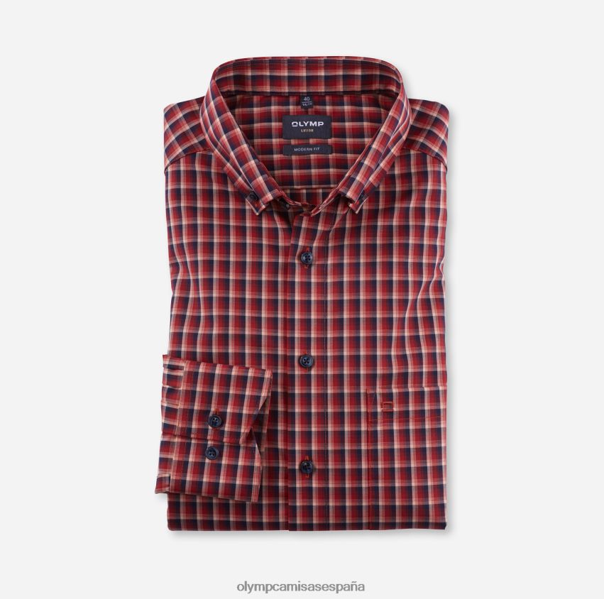 ropa OLYMP Luxor Modern Fit, camisa business, con botones, rojo 8N2F1072