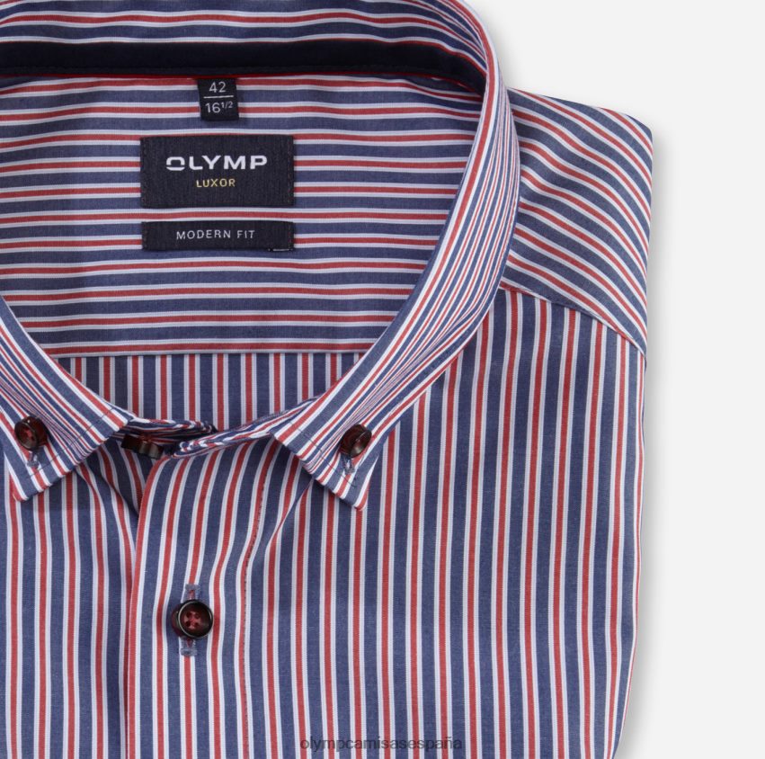 ropa OLYMP Luxor Modern Fit, camisa business, con botones, rojo 8N2F1183