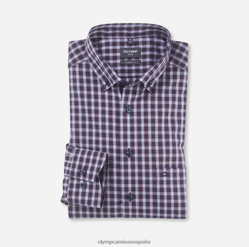 ropa OLYMP Luxor Modern Fit, camisa business, con botones, rojo 8N2F1254