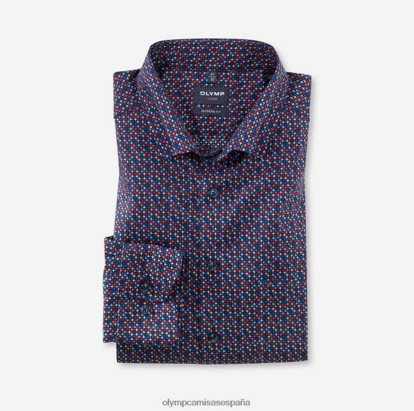 ropa OLYMP Luxor Modern Fit, camisa business con botones, rojo 8N2F1355