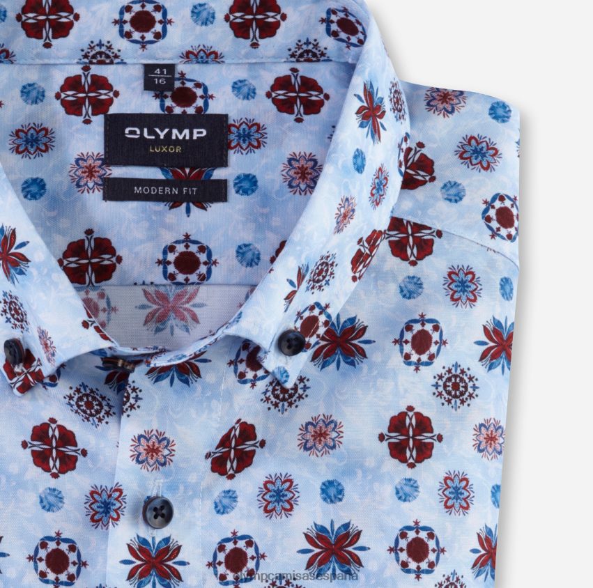 ropa OLYMP Luxor Modern Fit, camisa business, con botones, rojo 8N2F924