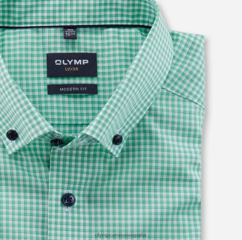ropa OLYMP Luxor Modern Fit, camisa business con botones, verde claro 8N2F1208