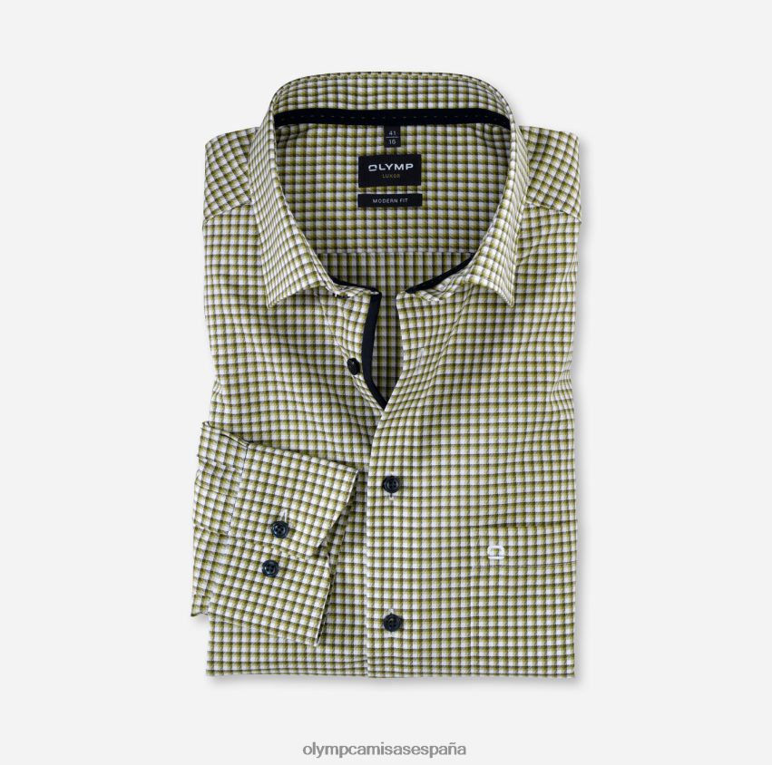 ropa OLYMP Luxor Modern Fit, camisa business con botones, verde lima 8N2F1367