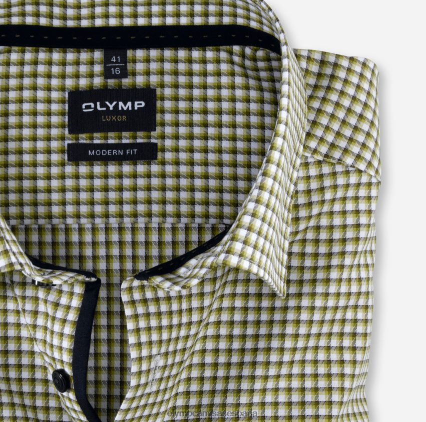 ropa OLYMP Luxor Modern Fit, camisa business con botones, verde lima 8N2F1367
